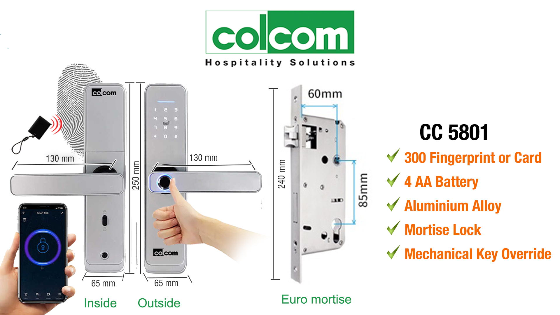 Colcom Digital Door Lock CC-5801 Silver