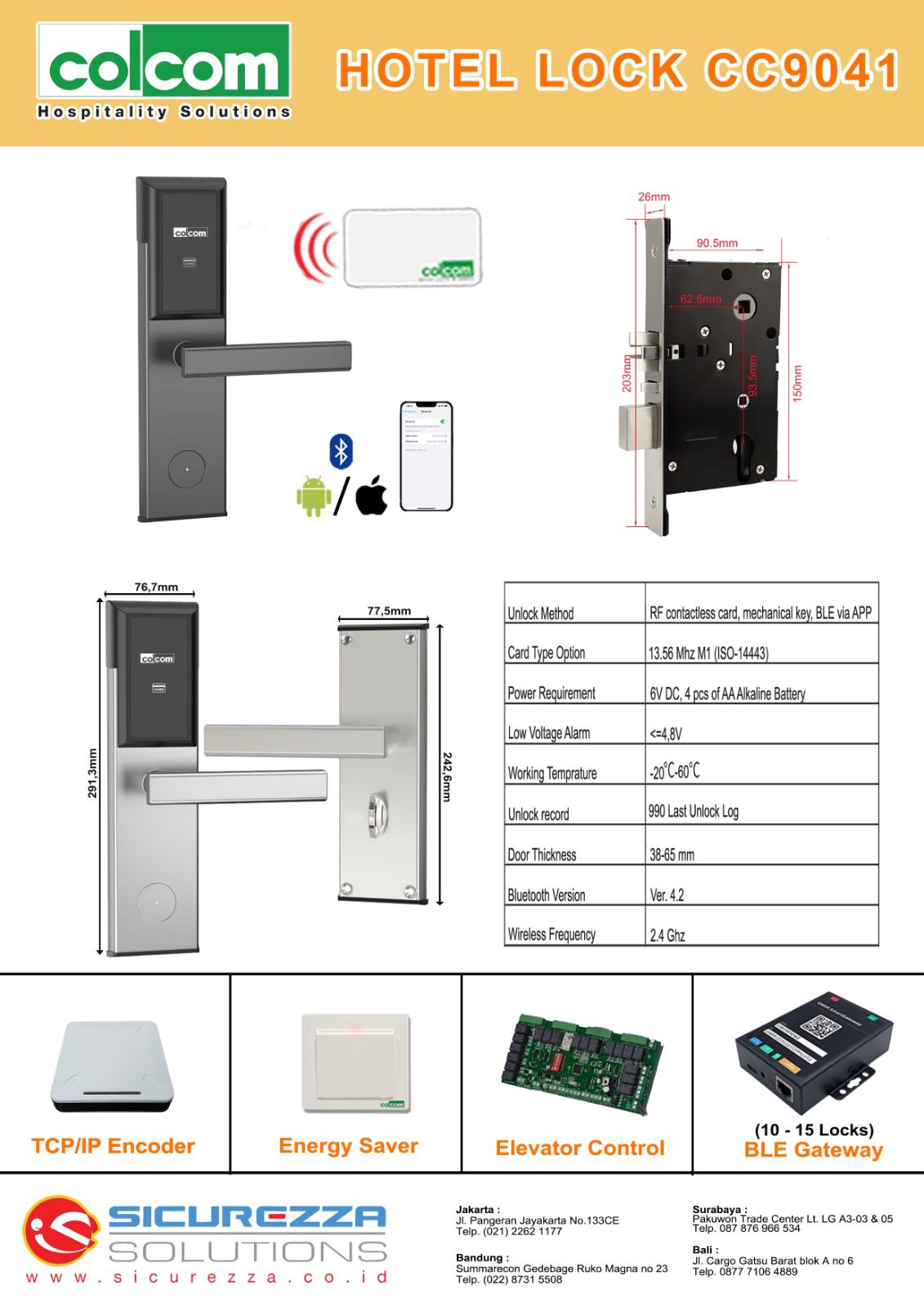 Colom RFID Hotel Lock CC 9401