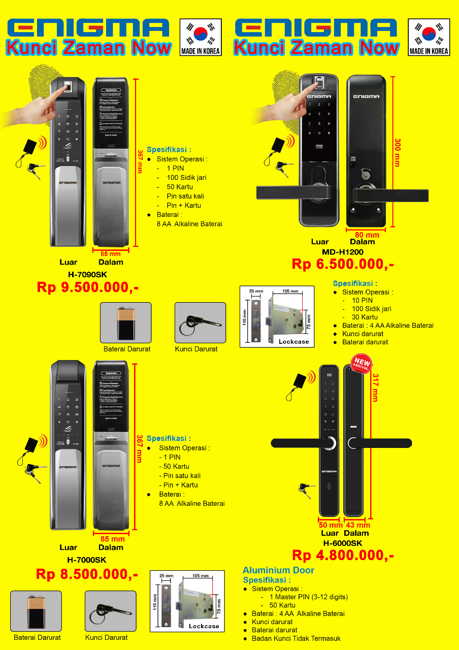 ENIGMA Digital Door Lock Brochure Front
